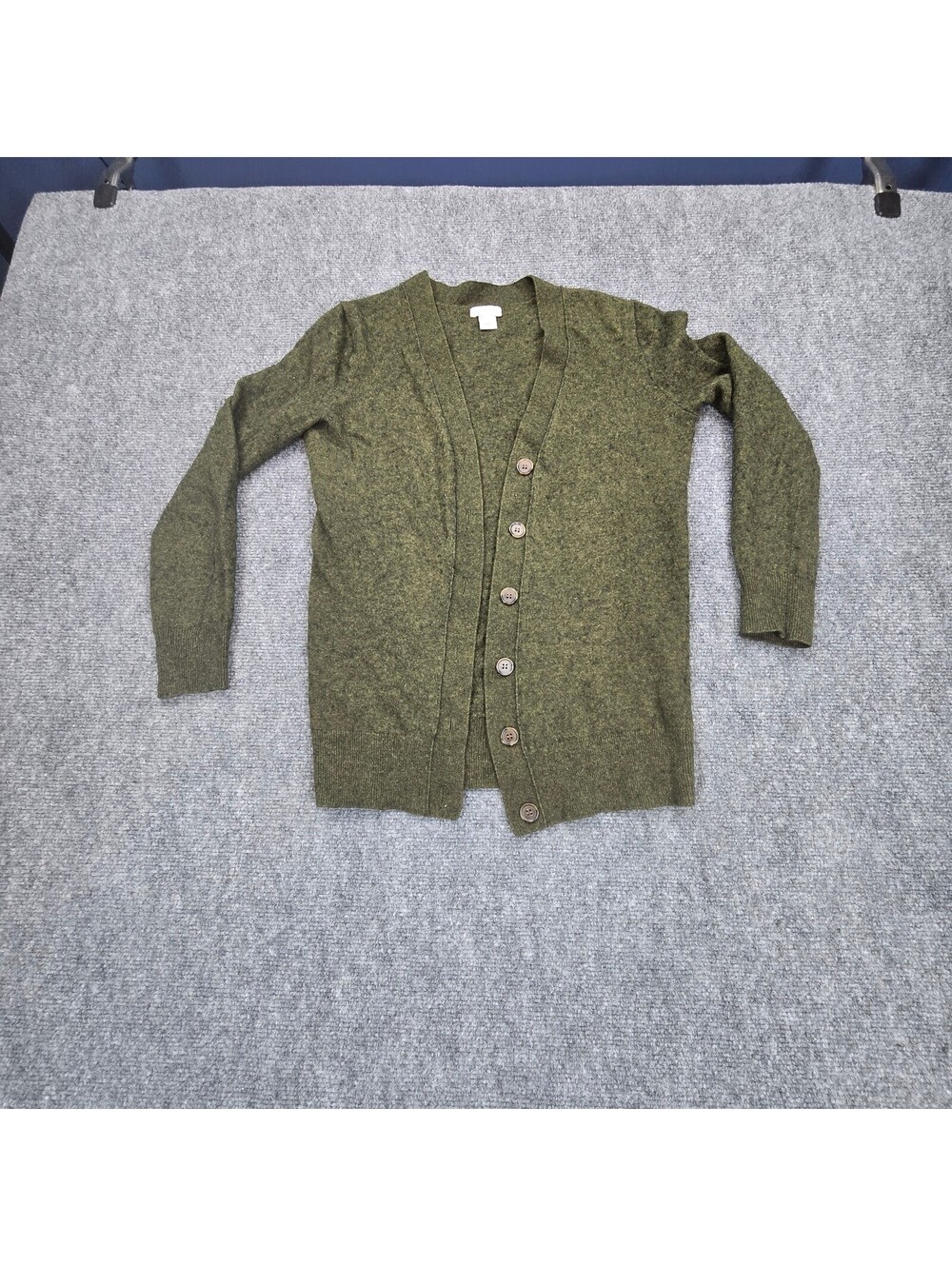 J.Crew Olive Green Wool Blend V Neck Cardigan Women's XXS